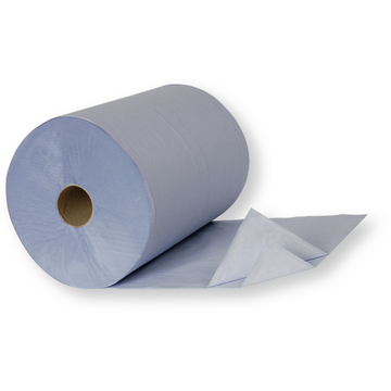 Papier d'essuyage industriel, bleu, 2 plis, 36x38 cm, 1'000 feuilles